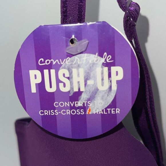 B.Tempt'd by Wacoal b.wow'd Push-Up Bra NWT Purple/Animal Print‎ 32C - Picture 4 of 6